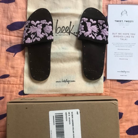 NIB Beek x Anthropologie Lovebird Slide Sandals - Picture 1 of 4